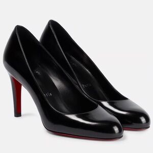 Christian Louboutin Patent Black Pumppie Heel Size 38.5